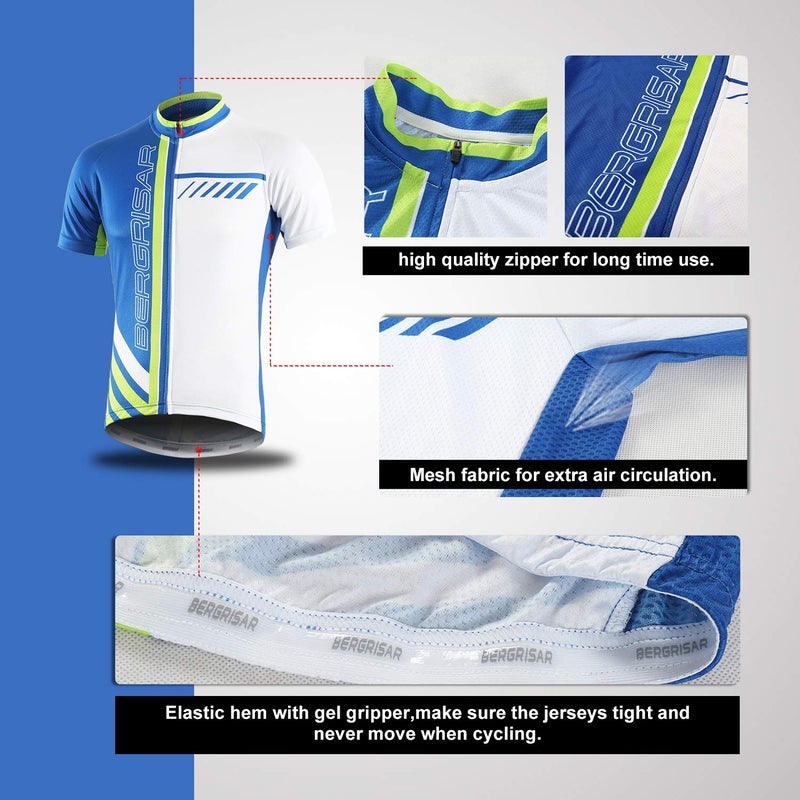 BERGRISAR Men's Cycling Jerseys Short Sleeves Bike Shirt - Image 4